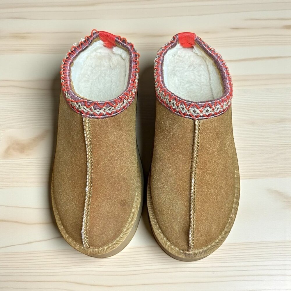 UGG Tazz Platform Slippers Chestnut Suede Women’s Size 10 N